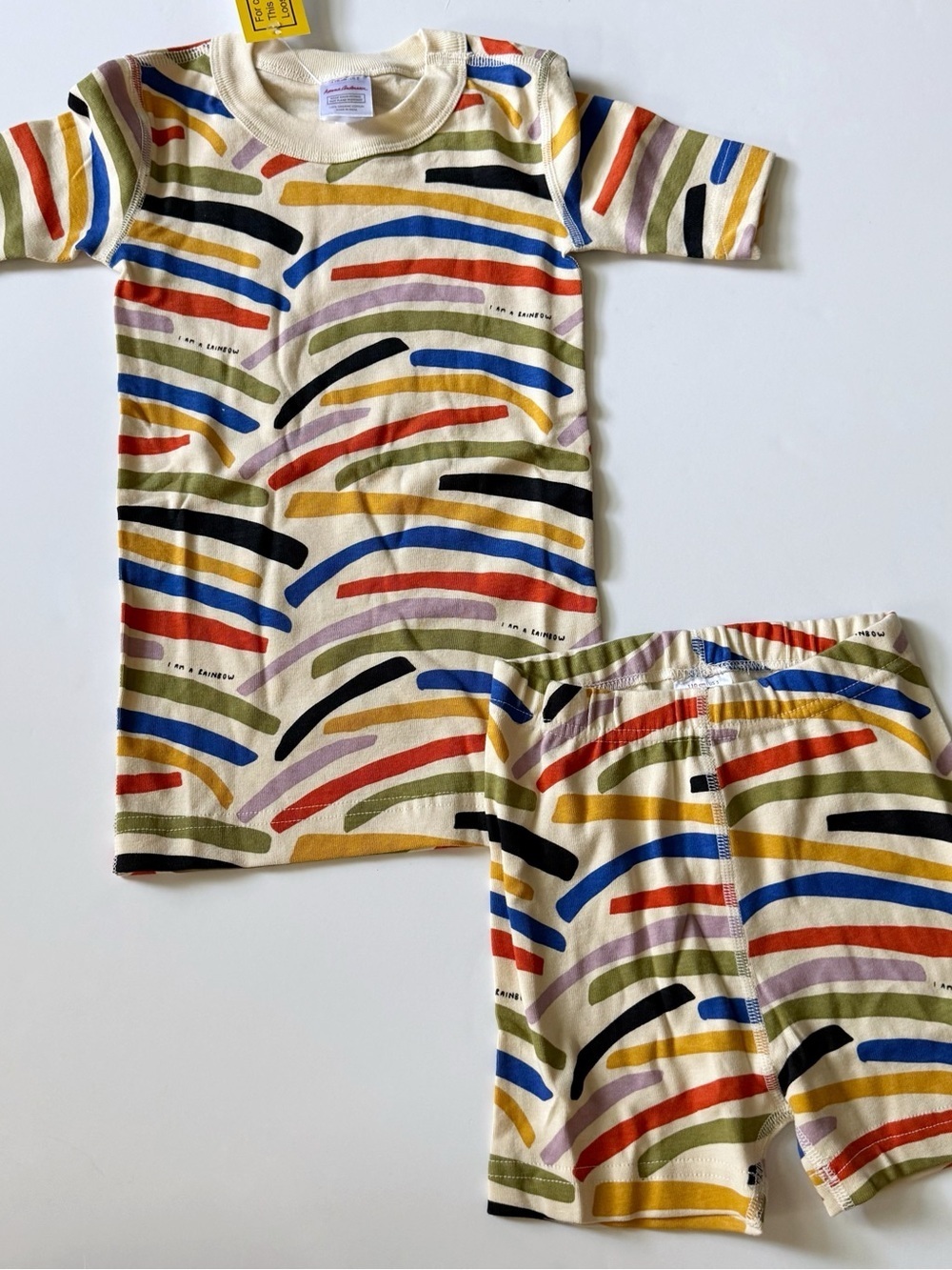 Hanna Andersson Kids Short John Rainbow Pajama Set 4T 5T 6-7 years